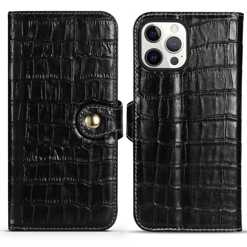 CaseBuddy Australia Casebuddy For iPhone13 Pro Max / black Genuine Leather iPhone 13 Pro Max Natural Cowhide Full Edge Protection Case