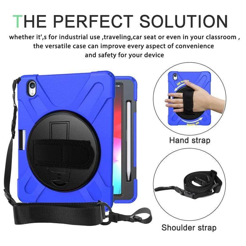 Heavy Duty Shockproof Protective Case iPad Pro 11 2018 with Pencil Holder Shoulder Strap - CaseBuddy