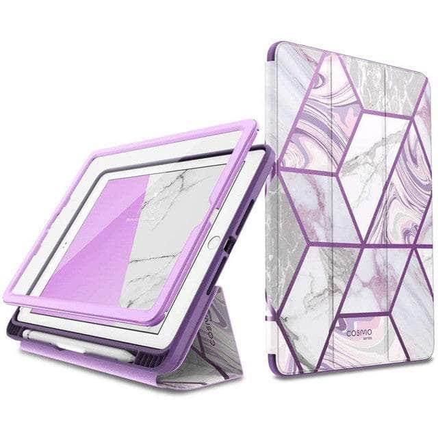 CaseBuddy Australia Casebuddy Purple I-BLASON iPad 9.7 Cosmo Marble Trifold Stand Case