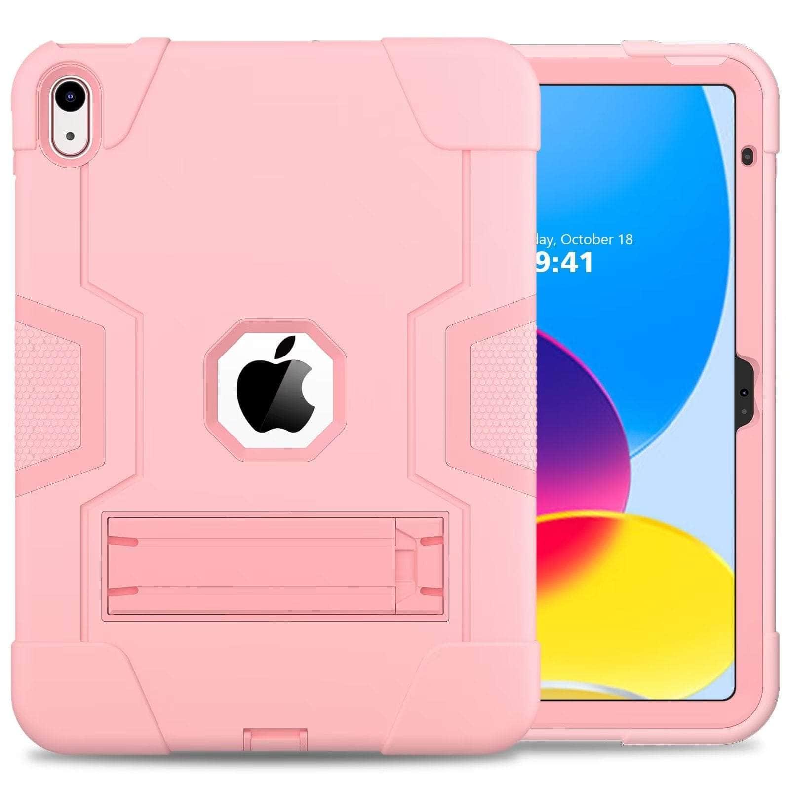 Casebuddy RoseGold iPad 10 2022 Shockproof Kickstand Kid Silicone case