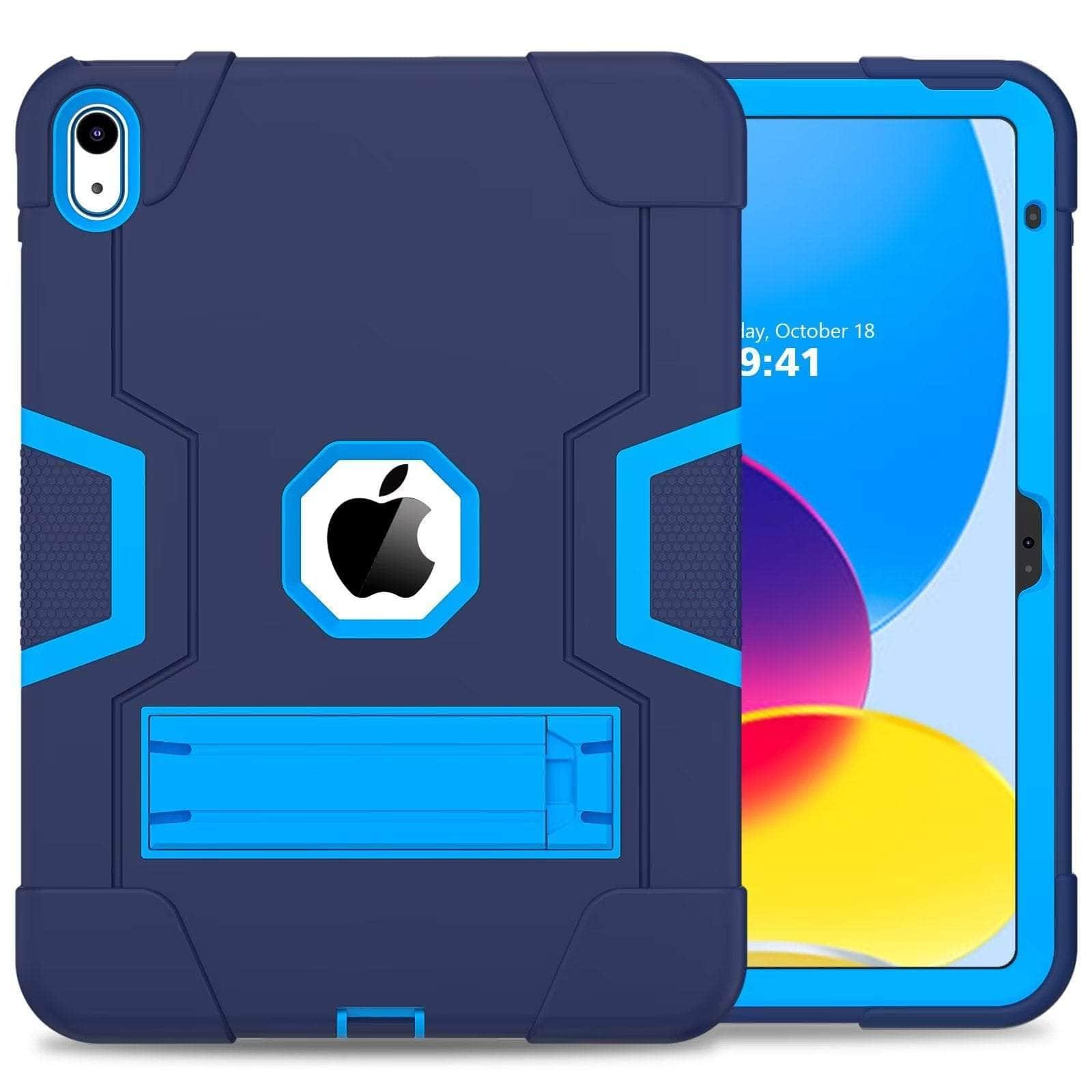 Casebuddy NavyBlue Blue iPad 10 2022 Shockproof Kickstand Kid Silicone case