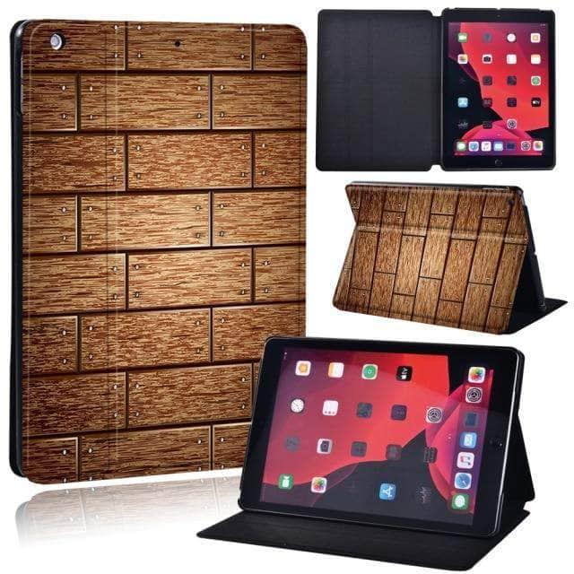 CaseBuddy Australia Casebuddy 28.brown brick board / iPad 2021 9th 10.2 iPad (2021) 9th Generation 10.2 Wood Grain Pattern Case