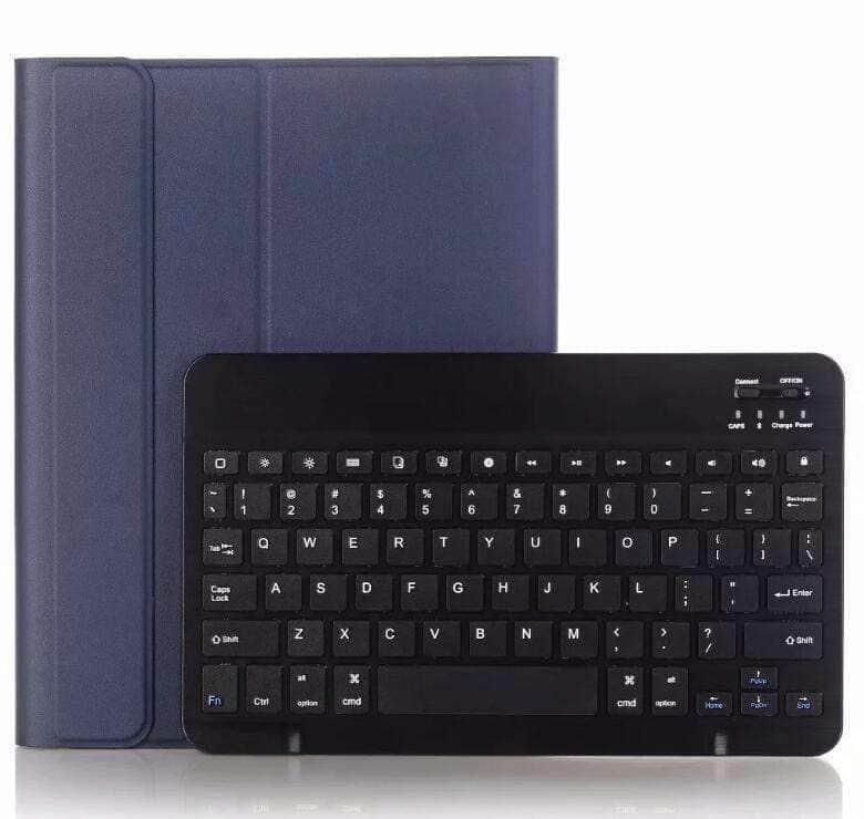 CaseBuddy Casebuddy Blue iPad 9.7 5/6 Leather Look Split Bluetooth Keyboard Case with Pen Slot