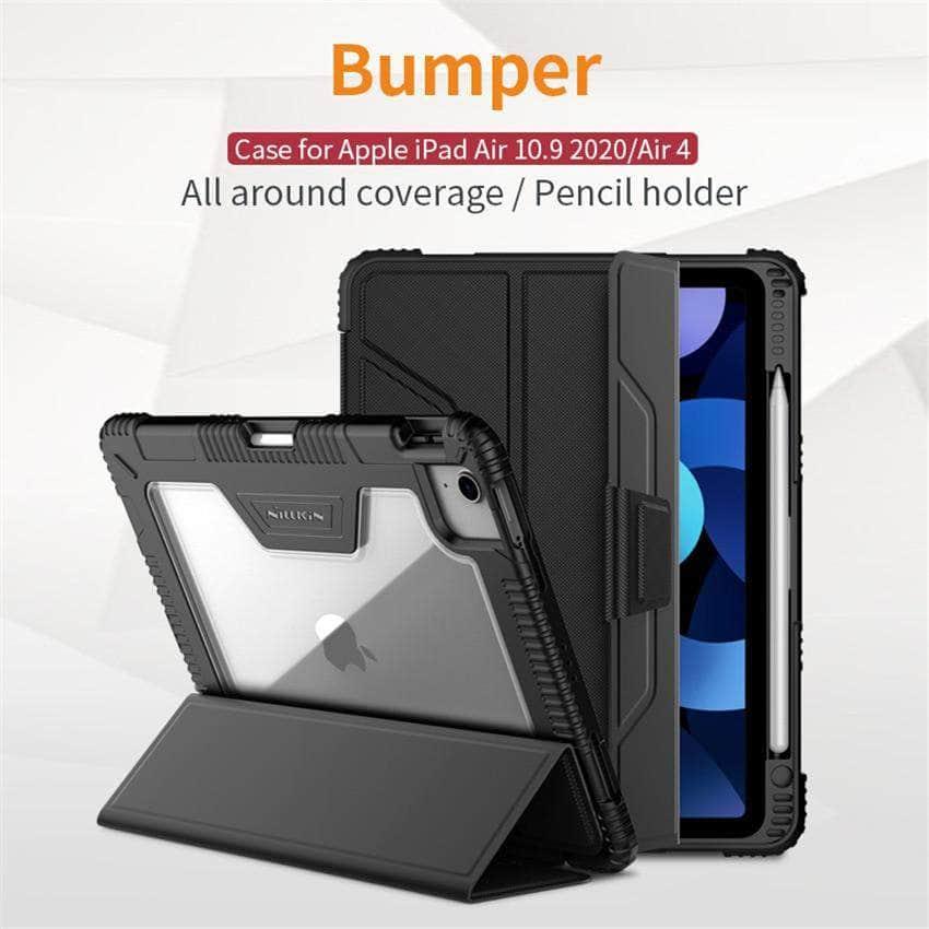 iPad Air 4 NILLKIN Bumper Leather Case Around Coverage Pencil Holder - CaseBuddy