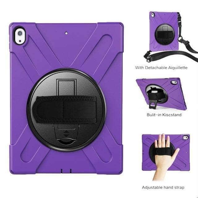 CaseBuddy Casebuddy Purple Strap iPad Pro 12.9 2018 (3rd Generation) Heavy Duty Gladius Full-Body Rugged Protective Case