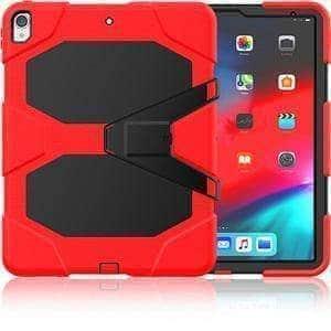 CaseBuddy Casebuddy Red iPad Pro 12.9 (2018) Shockproof Hard Military Heavy Duty Silicone Rugged Stand Protective Case