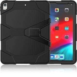 CaseBuddy Casebuddy Black iPad Pro 12.9 (2018) Shockproof Hard Military Heavy Duty Silicone Rugged Stand Protective Case