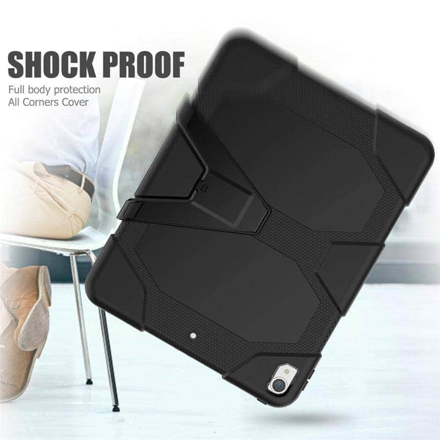 CaseBuddy Casebuddy iPad Pro 12.9 (2018) Shockproof Hard Military Heavy Duty Silicone Rugged Stand Protective Case