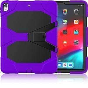 CaseBuddy Casebuddy Purple iPad Pro 12.9 (2018) Shockproof Hard Military Heavy Duty Silicone Rugged Stand Protective Case