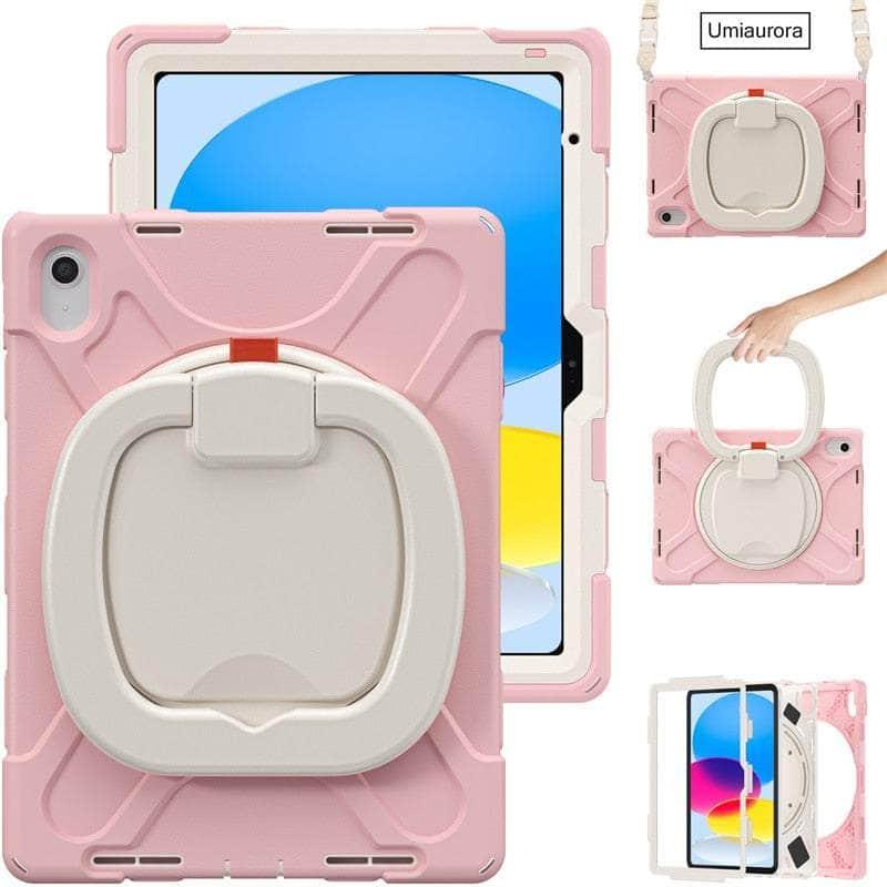 Casebuddy Light Pink / IPad Pro 12.9 2022 iPad Pro 12.9 2022 360 Rotation Handle Kickstand Case