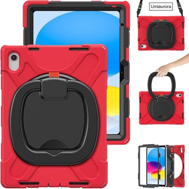 Casebuddy Red / IPad Pro 12.9 2022 iPad Pro 12.9 2022 360 Rotation Handle Kickstand Case