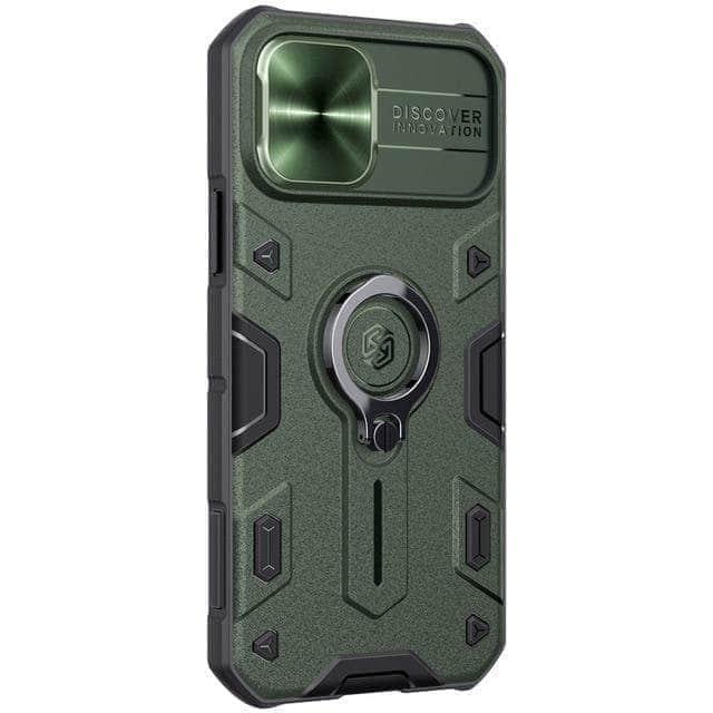 CaseBuddy Australia Casebuddy 12 mini 5.4 / Army Green iPhone 12 Slide Cover Camera Protection Shockproof Armor Bumper