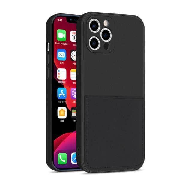 CaseBuddy Australia Casebuddy For iphone 13 / Black iPhone 13 & 13 Pro Liquid Silicone Case With Card Holder