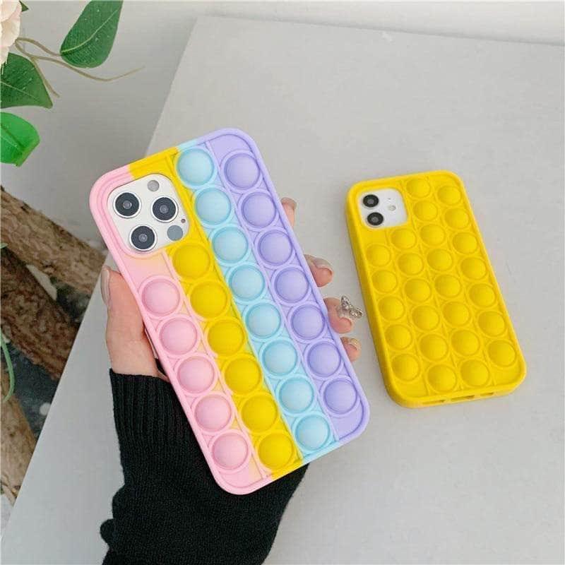 CaseBuddy Australia Casebuddy for iPhone 13 Mini / Pink iPhone 13 Mini Stress Reliever Fidget Push Bubble Case