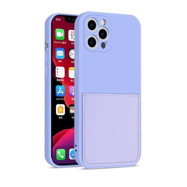 CaseBuddy Australia Casebuddy iPhone 13 Pro / Purple iPhone 13 Pro Liquid Silicone Case With Card Holder