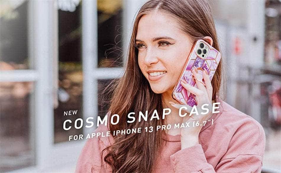 CaseBuddy Australia Casebuddy iPhone 13 Pro Max I-BLASON Cosmo Snap Marble Ring Holder Case