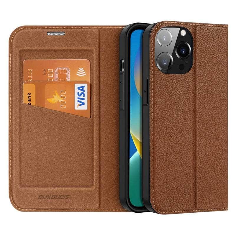 Casebuddy iPhone 14 Magnetic Folio Leather Flip Wallet Stand