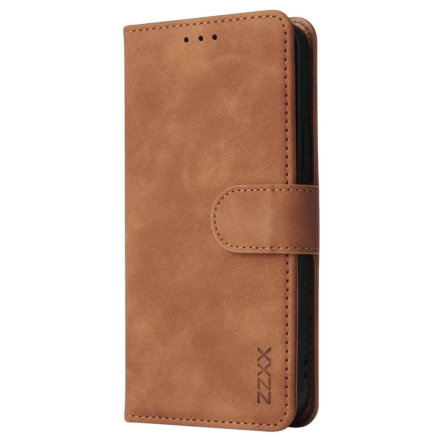 Casebuddy Brown / iPhone 14 Max iPhone 14 Max Wallet Leather Case