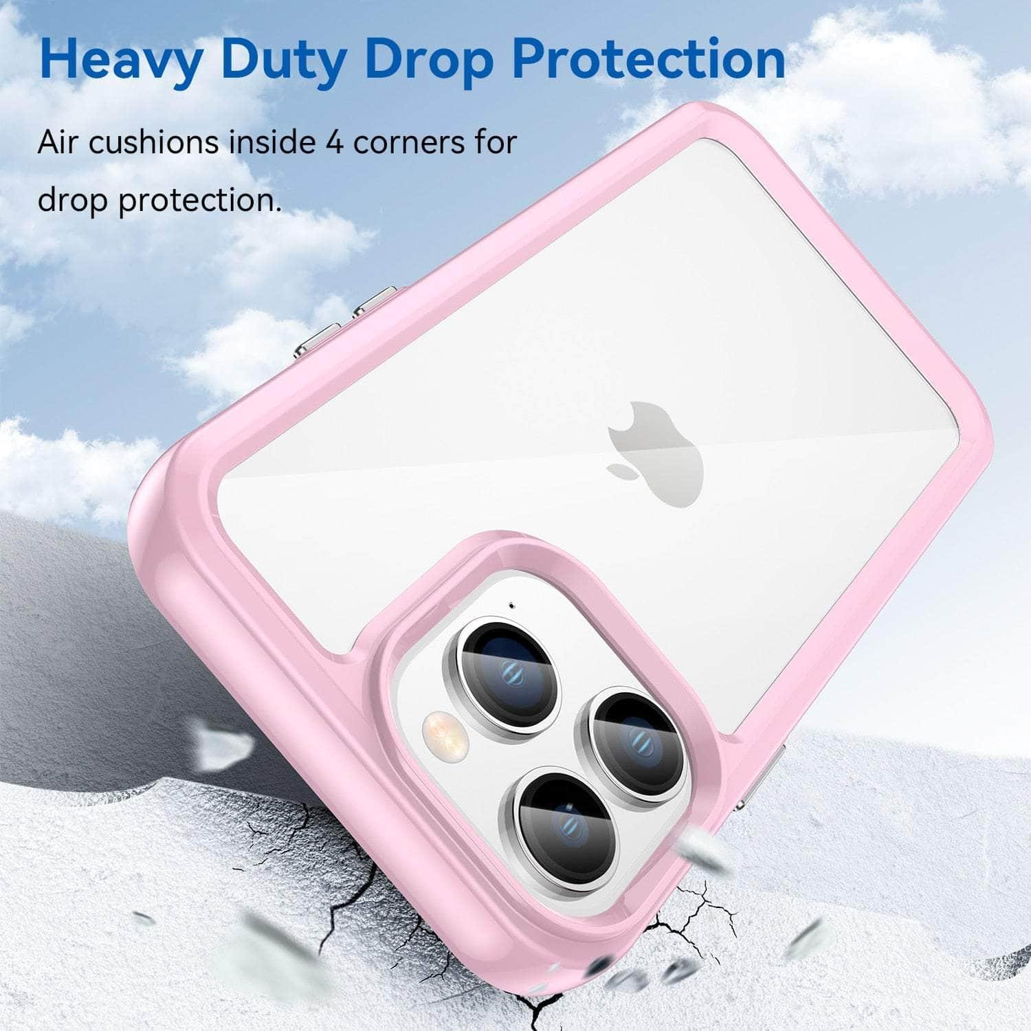Casebuddy Pink / for iphone 14 pro iPhone 14 Pro Acrylic Fitted Shockproof Anti-Slip Case