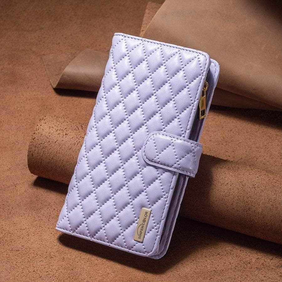 Casebuddy Purple / iPhone 14 Pro iPhone 14 Pro Flip Zipper Leather Case
