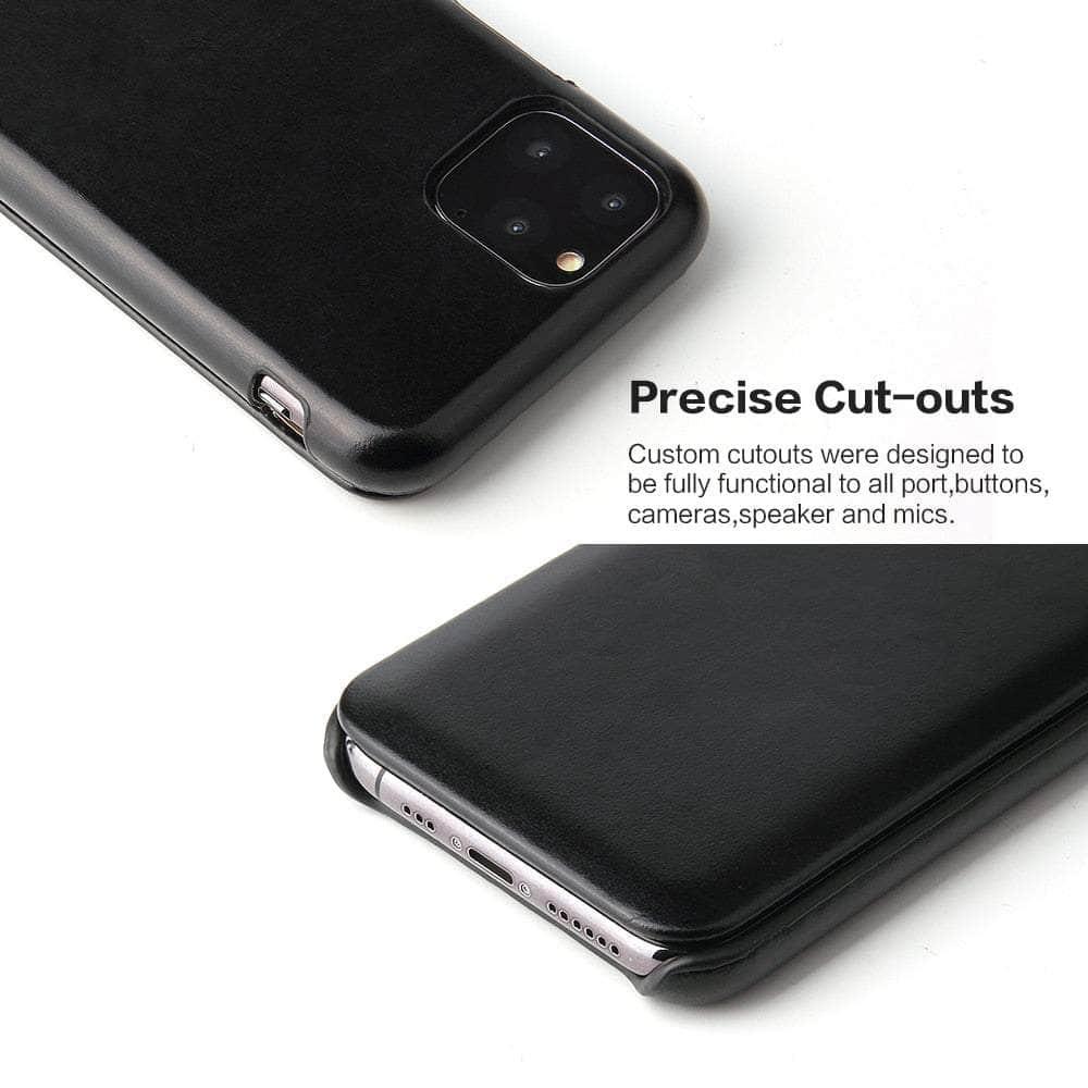 Casebuddy iPhone 14 Pro Genuine Leather Magnet Flip Case