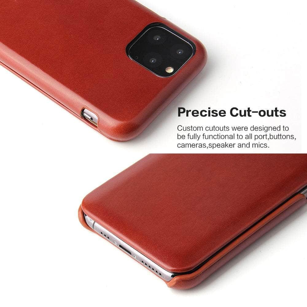 Casebuddy iPhone 14 Pro Genuine Leather Magnet Flip Case