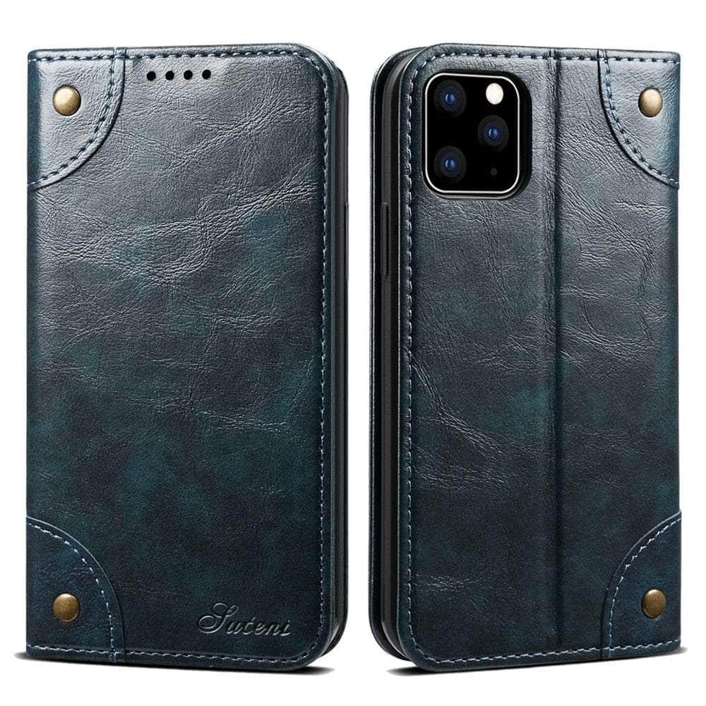 Casebuddy Dark Blue / For Iphone 14Pro Max iPhone 14 Pro Max Classic Wallet Flip Leather Case