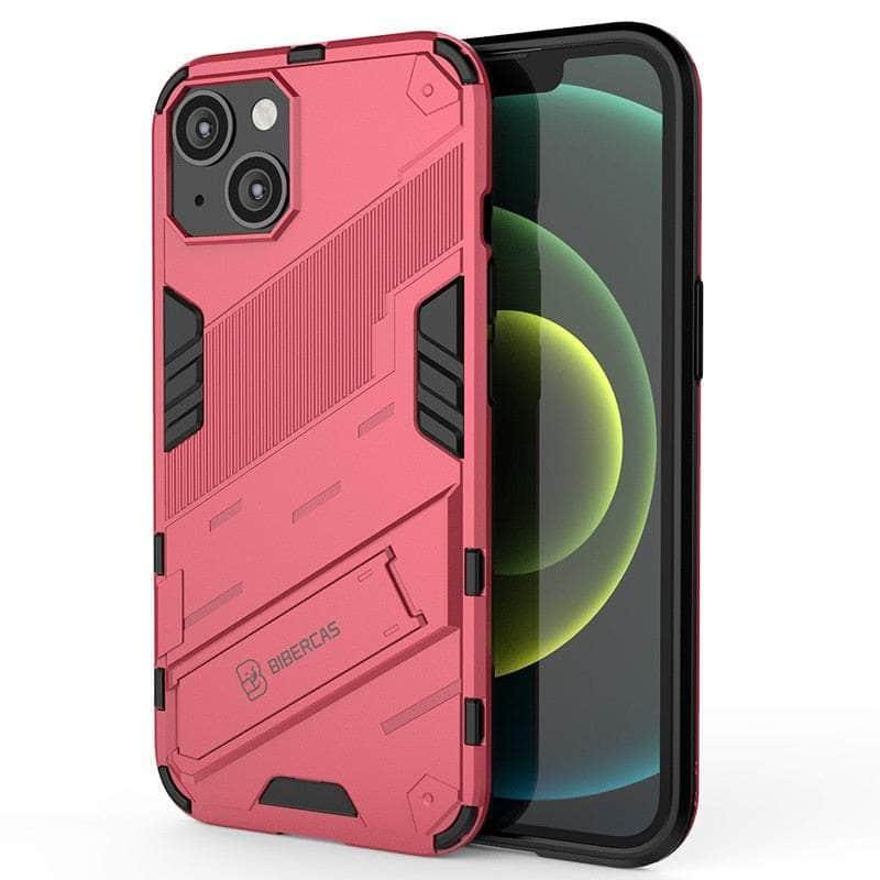 Casebuddy Pink / For iPhone 14 ProMax iPhone 14 Pro Max Shockproof Punk Armour Kickstand Bumper