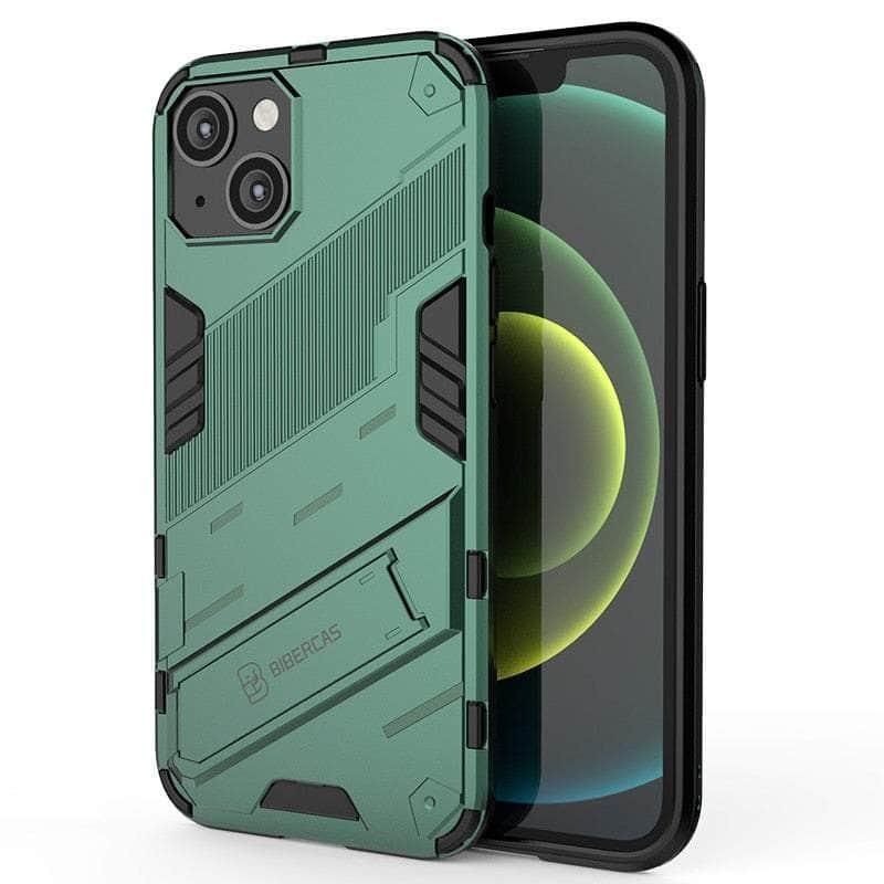 Casebuddy Green / For iPhone 14 ProMax iPhone 14 Pro Max Shockproof Punk Armour Kickstand Bumper