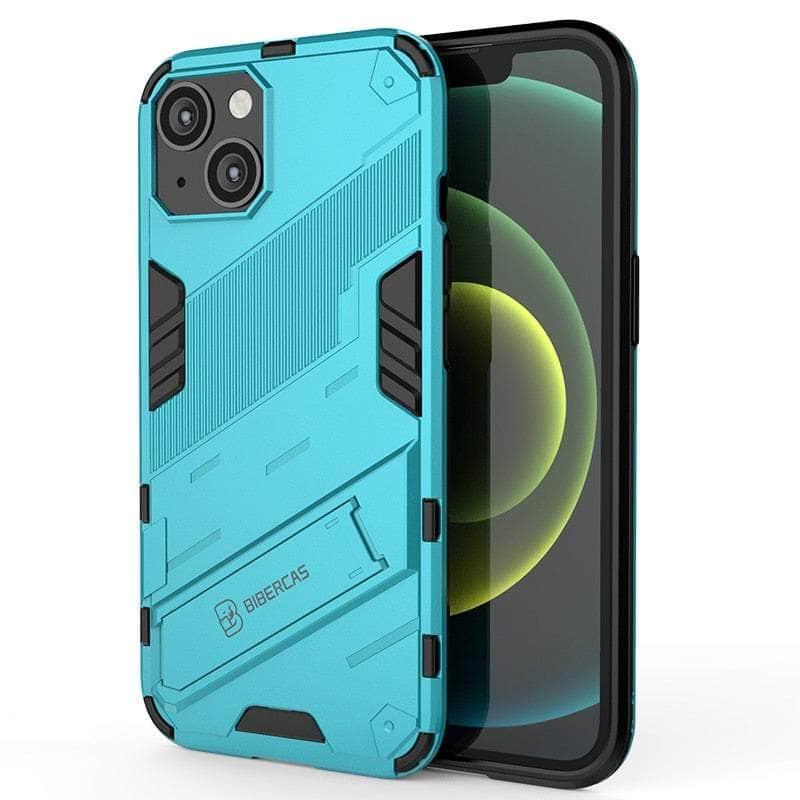 Casebuddy Blue / For iPhone 14 ProMax iPhone 14 Pro Max Shockproof Punk Armour Kickstand Bumper
