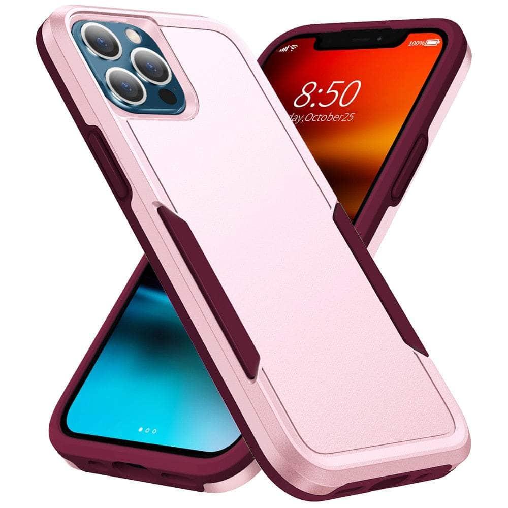 Casebuddy Pink N Red / for iPhone14 Pro Max iPhone 14 Pro Max Sturdy Heavy Duty Hybrid Armor Case