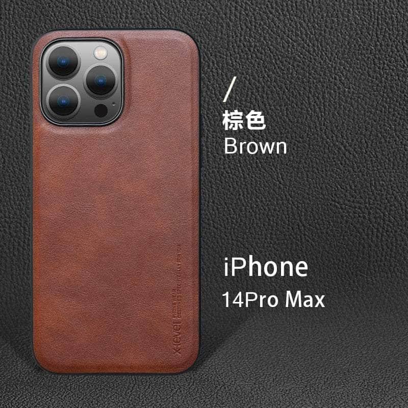 Casebuddy Auburn / For Iphone 14 ProMax iPhone 14 Pro Max Vintage Leather TPU Cover