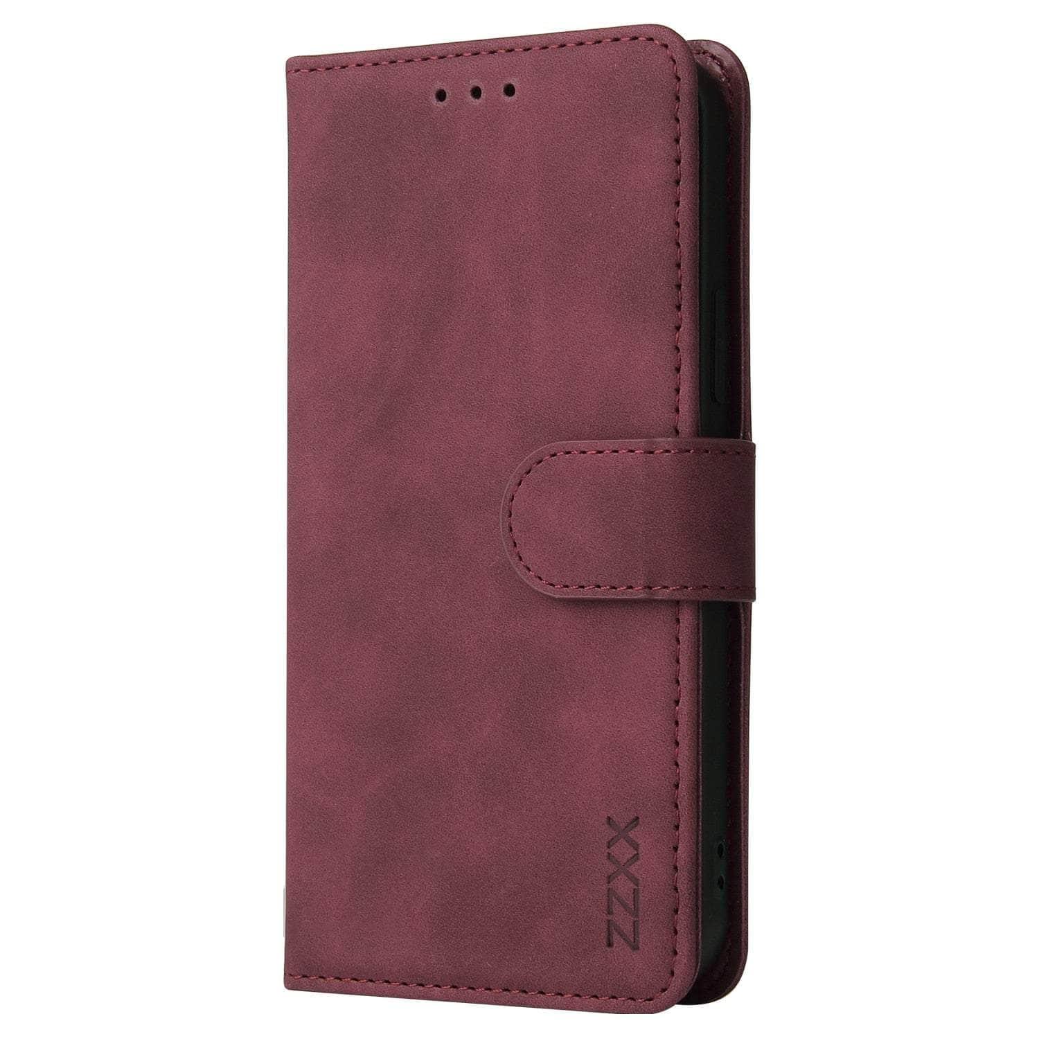 Casebuddy Wine Red / iPhone 14 Pro Max iPhone 14 Pro Max Wallet Leather Case