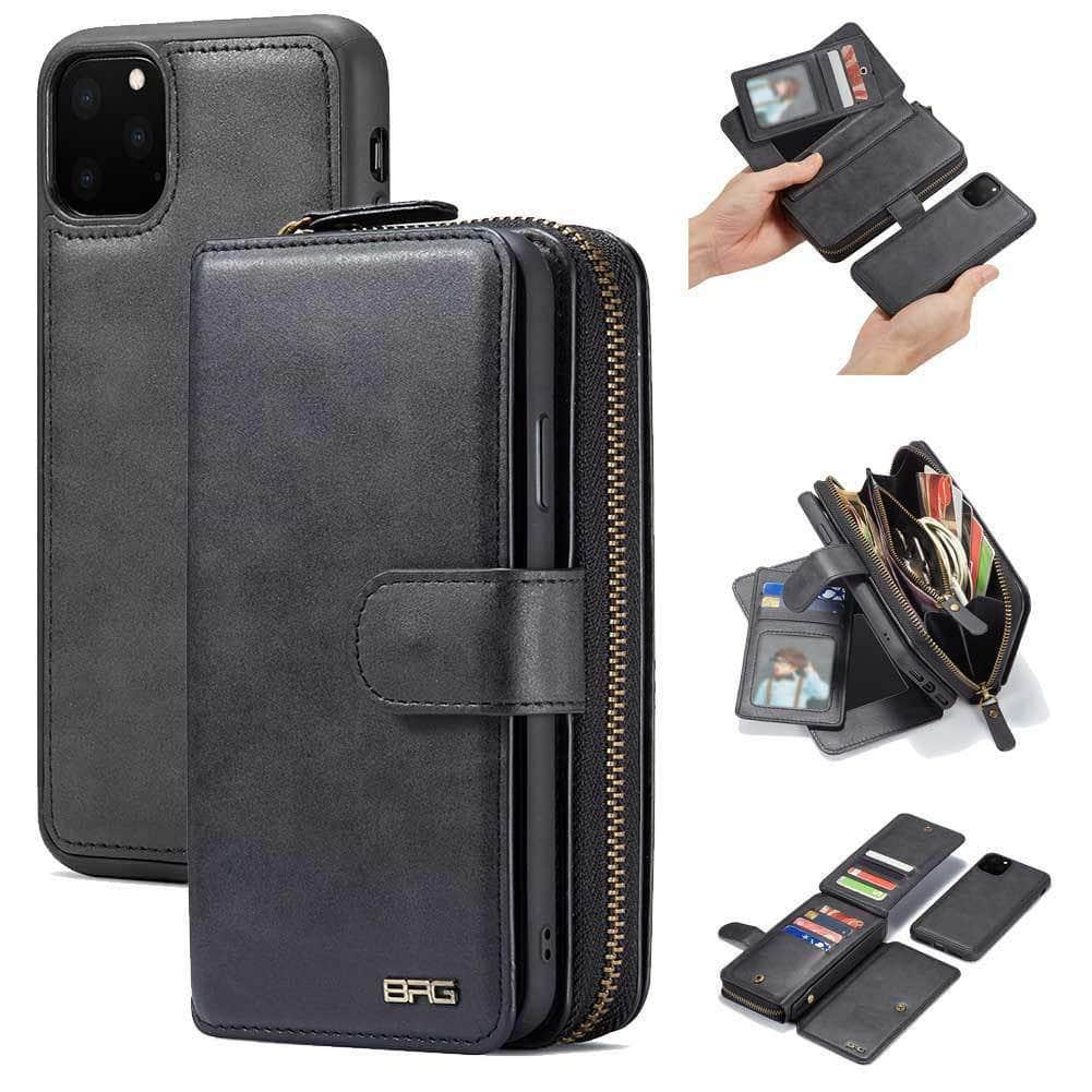 Leather Flip Cover Case iPhone 11 Pro MAX 6.5 Case Multi-Functional Wallet Case - CaseBuddy