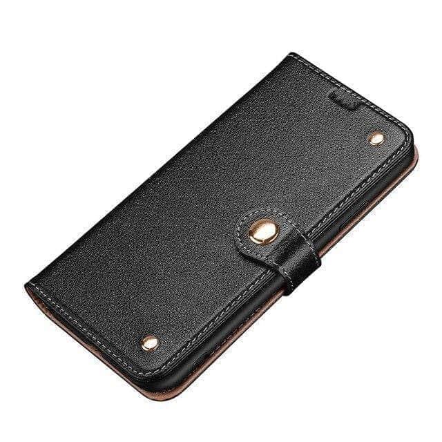 CaseBuddy Australia Casebuddy S20 Ultra / Black Leather Phone Flip Case Galaxy S Card Slot