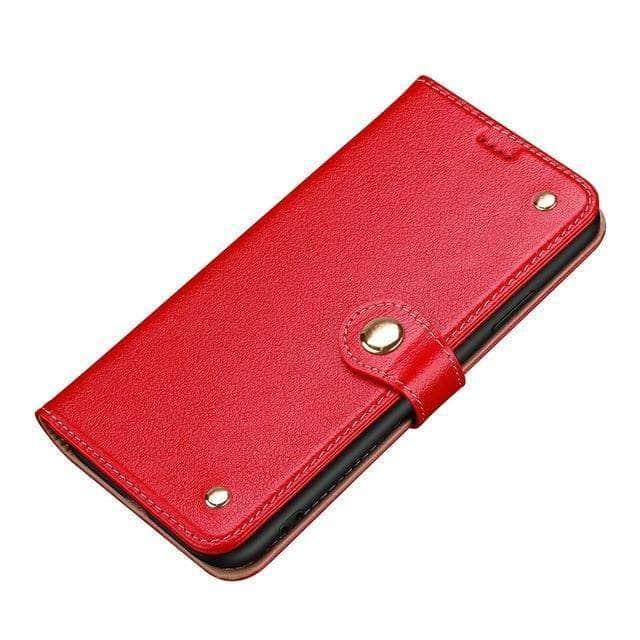 CaseBuddy Australia Casebuddy S20 Plus / Red Leather Phone Flip Case Galaxy S Card Slot