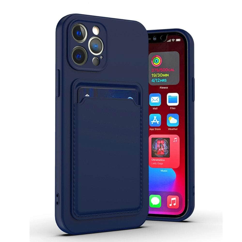 Casebuddy for iP 14 Pro Max / Deep Navy Liquid Silicone iPhone 14 Pro Max Wallet Case