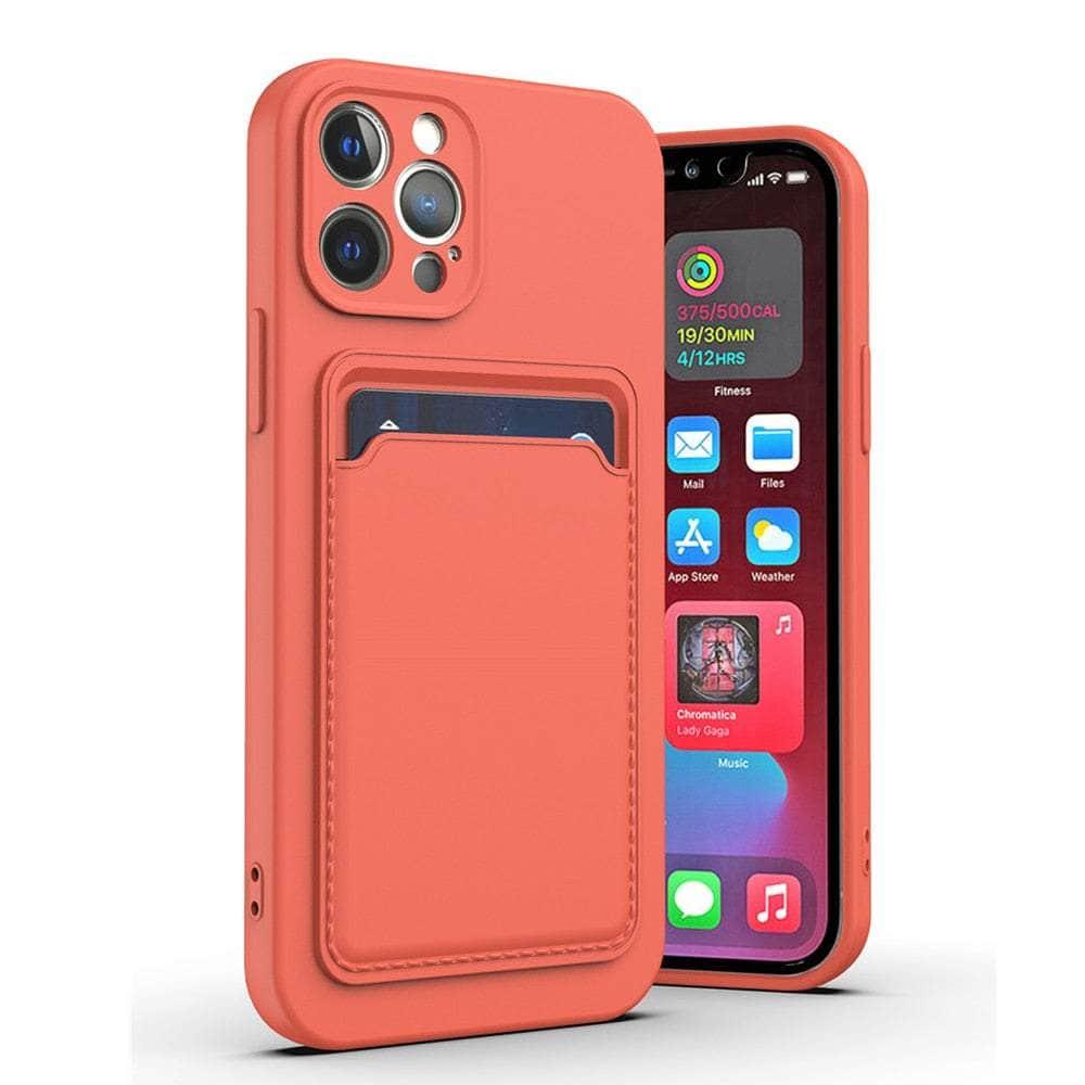 Casebuddy for iP 14 Pro Max / Pink Citrus Liquid Silicone iPhone 14 Pro Max Wallet Case