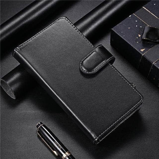 CaseBuddy Australia Casebuddy For iPhone 12 / Black Luxury Business Leather Zipper Wallet iPhone 12 Card Slots Case