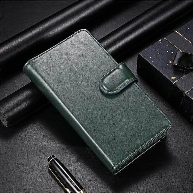 CaseBuddy Australia Casebuddy For iPhone 12 Mini / Green Luxury Business Leather Zipper Wallet iPhone 12 Card Slots Case