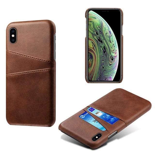 CaseBuddy Australia Casebuddy For iPhone 13 / Brown Luxury iPhone 13 & 13 Pro Card Holder Case