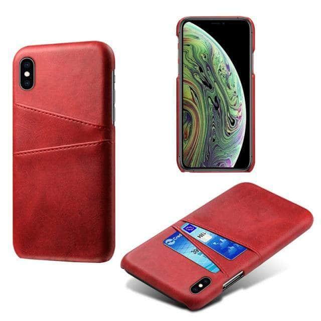 CaseBuddy Australia Casebuddy For iPhone 13 / Red Luxury iPhone 13 & 13 Pro Card Holder Case