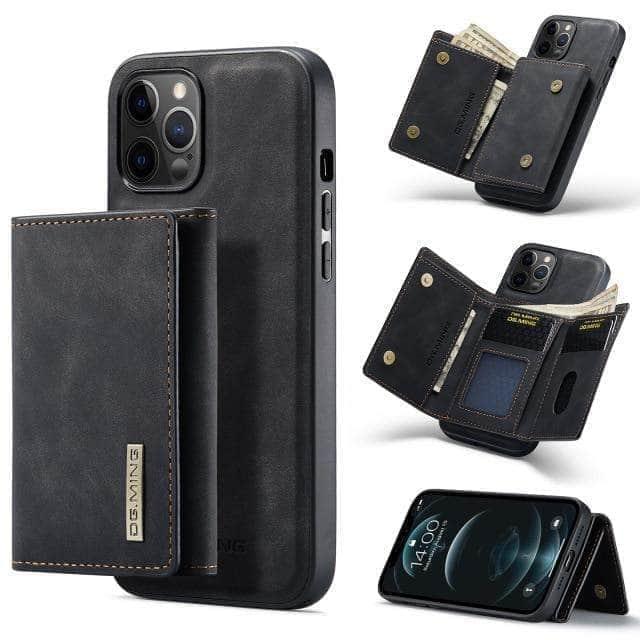 CaseBuddy Australia Casebuddy For iPhone 13 Mini / Black Luxury Magnetic iPhone 13 Mini Detachable Leather Case