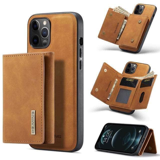 CaseBuddy Australia Casebuddy For iPhone 13 Mini / Brown Luxury Magnetic iPhone 13 Mini Detachable Leather Case