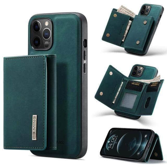 CaseBuddy Australia Casebuddy For iPhone 13 Mini / Green Luxury Magnetic iPhone 13 Mini Detachable Leather Case