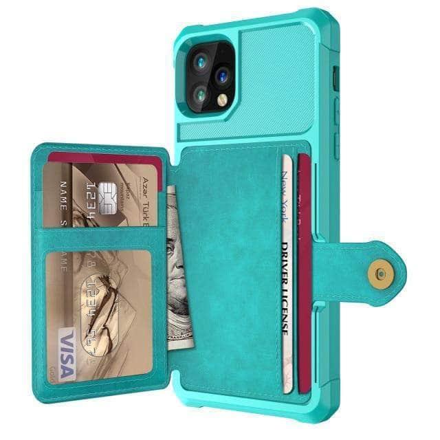 CaseBuddy Australia Casebuddy for iPhone 13 / Green Luxury Wallet iPhone 13 & 13 Pro Cards Case
