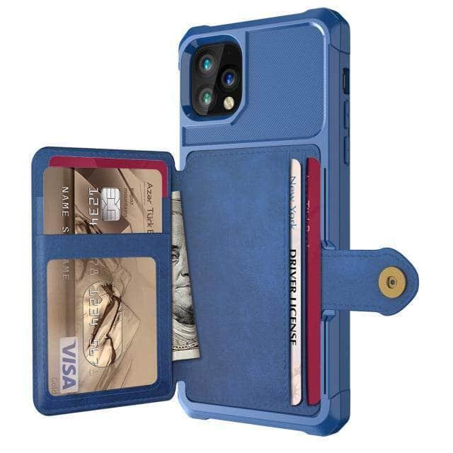 CaseBuddy Australia Casebuddy for iPhone 13 / Blue Luxury Wallet iPhone 13 & 13 Pro Cards Case