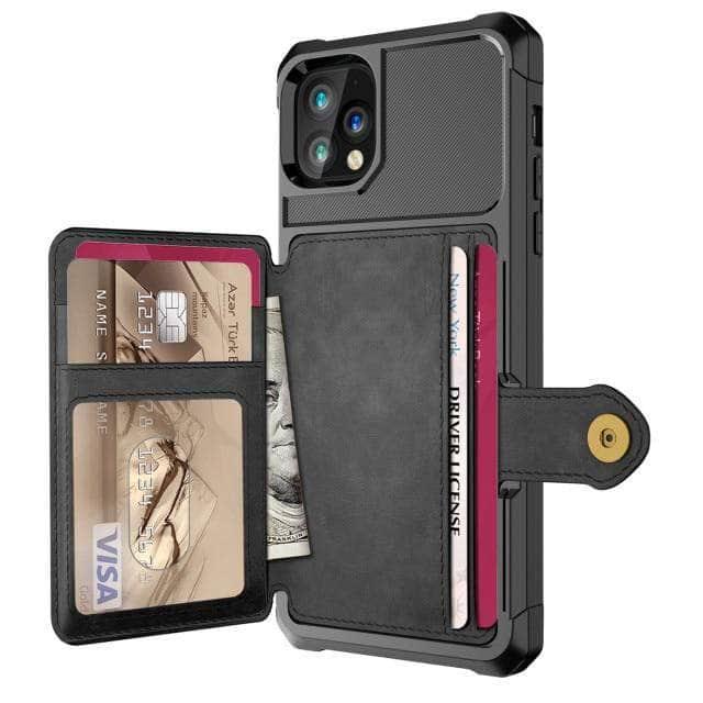 CaseBuddy Australia Casebuddy for iPhone 13 Mini / Black Luxury Wallet iPhone 13 Mini Cards Case