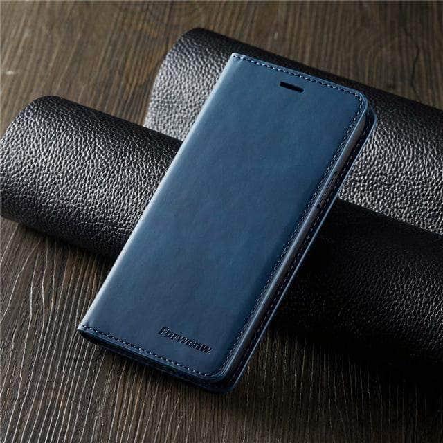 CaseBuddy Casebuddy iPhone 11 / Blue Magnetic Leather Flip Phone Case Apple iPhone 11 Luxury Wallet Cover Anti-knock  Fashion Business