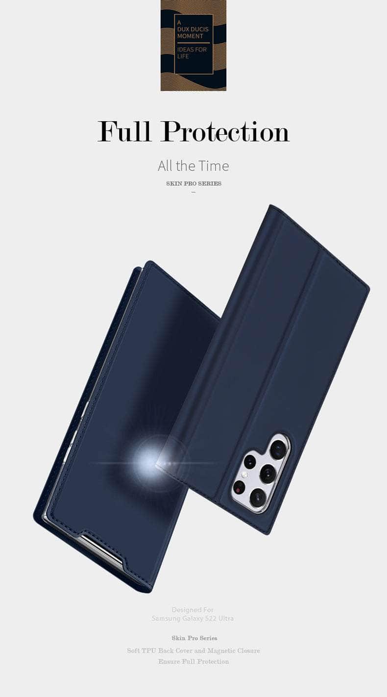 CaseBuddy Australia Magnetic Leather Flip Wallet Galaxy S22 Ultra Case